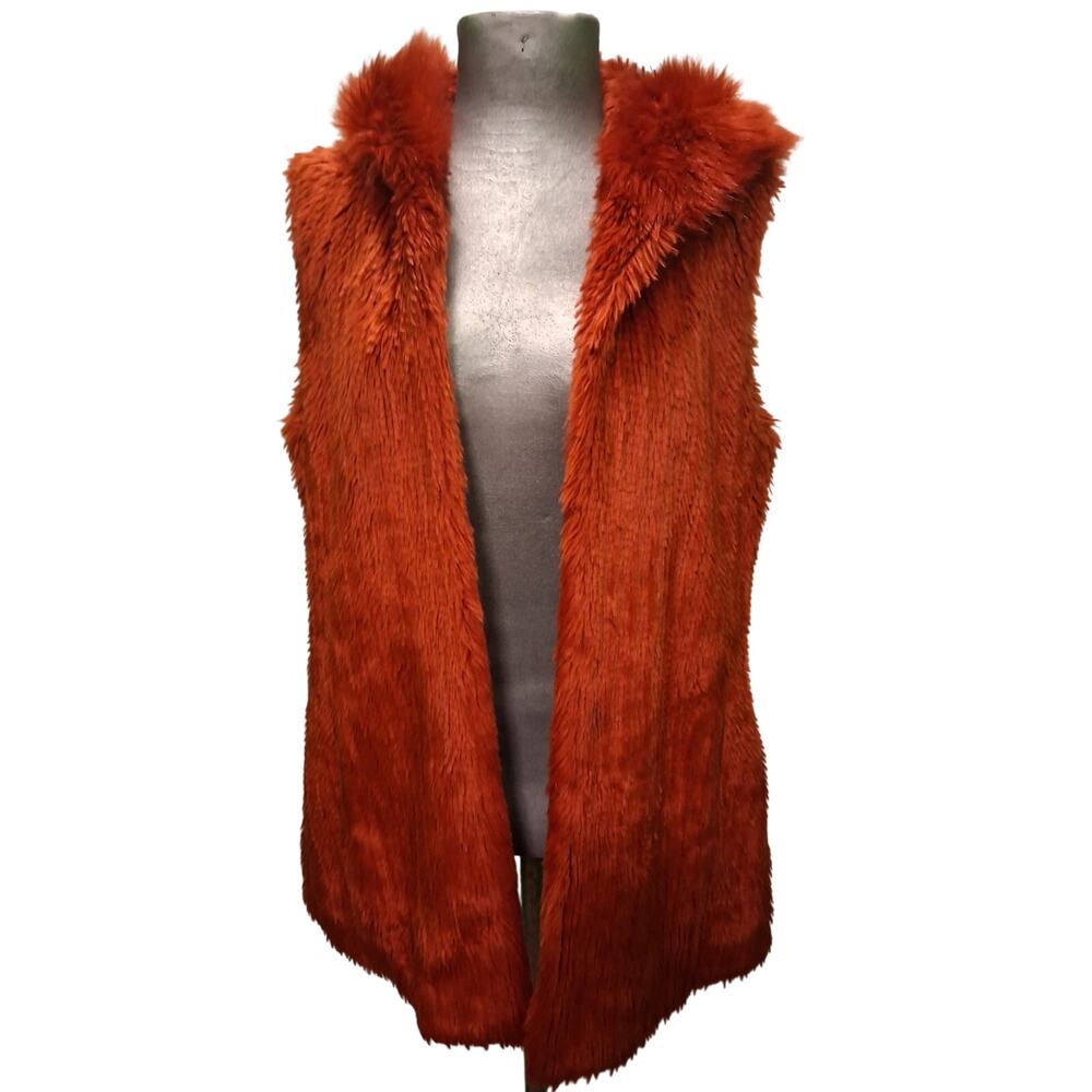 Faux fur hooded vest